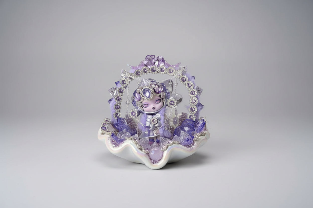 custom skull panda figure purple doll