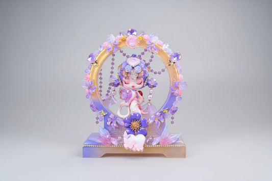 Lilac, pink, turquoise and gold customized SkullPanda doll