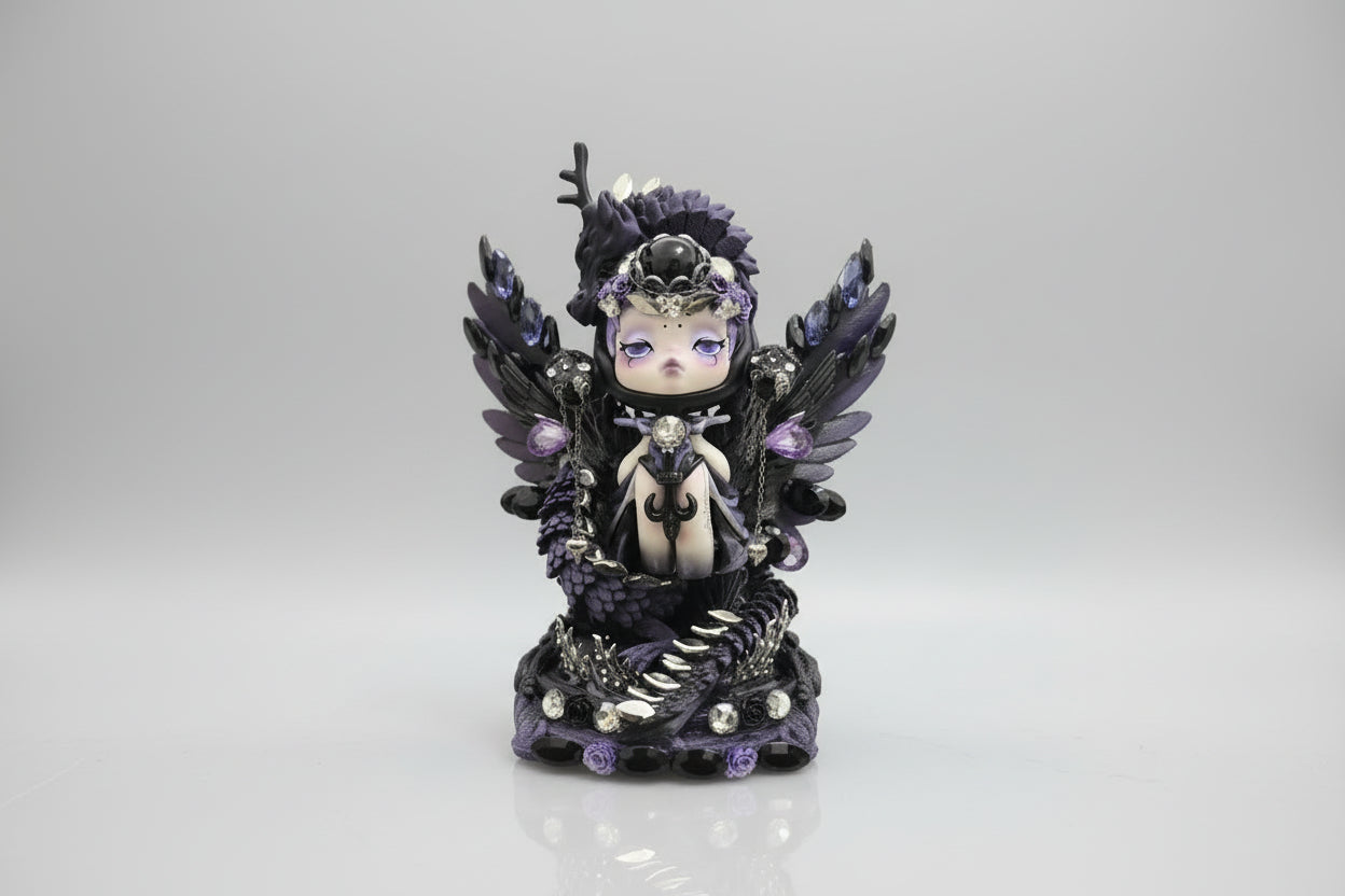 Dragon style purple and black customized authentic SkullPanda doll